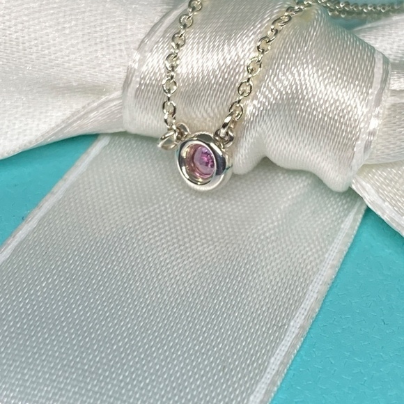 Tiffany & Co. Peretti by the yard pink sapphire 925 16” necklace box MSRP $600 - Picture 10 of 10